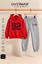 92 Printed Children's Hooded Sweatshirt Tracksuit Set - Ages 3-12