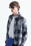 Boxy Fit Plaid Long Sleeve Shirt - 4