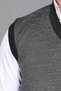 Anthracite Men's Dad and Middle-Aged Men's Knitted Patterned Acrylic Thick Textured V-Neck Knitwear Sweater - 3