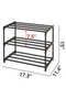 Small Shoe Rack, Three Layers, Can Hold 6-8 Pairs Of Shoes, Multifunctional Lightweight Storage Rack, Solid Metal Stackable, Suitable For Entrance Hall And Closet Hallway - 2