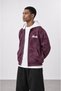 Men's Liberte Text Detailed Washable Oversize Zip Claret Red - 3