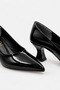 Low Heel Goblet Heel Black Patent Leather Women's Shoes Alya - 4