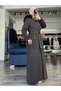 Women's Stand Collar Fur Detailed Cashmere Coat Brown 13326 - 4