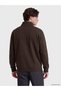 Brown Mock Neck Men's Thick Sweatshirt - 4