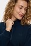 Ruelle Navy Blue Half-Zip Embroidered Cotton Loose Fit Women's Pique Sweatshirt - 3