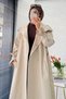 Premium Snap Detailed Stand Collar Belted Trench Coat - Stone - 8