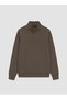 Khaki Stand Collar Men's Sweatshirt