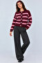 Women's Burgundy Pink Striped Ultra Soft Cardigan - 5