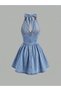 Rochie de blugi, albastru - 7