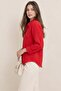 Red Wrinkled Textured Women's Shirt - 2
