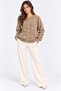 Women's Pearl Detailed Buttoned Crew Neck Long Fleece Knitwear Jacket - 8
