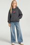 Girl's Oversize Hoodie Love Mount Printed Smoked – Hooded, with Pockets, 3 Thread Fleece - 3
