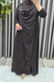 Women's Clothing Plus Size Buckled Chiffon Sandy Fabric Abaya - 2
