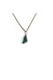 Natural Malahite Stone Gold Color Chain Women's Necklace - 2