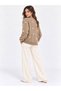 Women's Pearl Detailed Buttoned Crew Neck Long Fleece Knitwear Jacket - 4