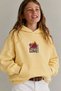 Girl's Oversize Hoodie Love Mount Printed Yellow – Hooded, with Pockets, 3 Thread Fleece