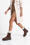 Women's Elastic Side Strap Casual Boots Kolesya Light Brown Suede - 6