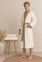 3 Piece Men's Kimono Bathrobe Set 100% Cotton Certified Striped Contrast Men's Bathrobe Set - Cream - 7