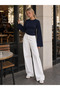 Women's Navy Blue Side Gathered Detailed Waist-Fitted Blouse