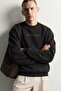 Men's Printed Crew Neck Oversized Sweatshirt with Back Frame Print - 3