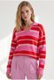 Polo Collar Soft Textured Knitwear Sweater Pink - 4