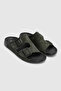 Khaki Double Buckle Slippers - 5