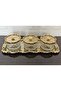 Lalezar Full Gold Bowl Set with Tray & Sugar Bowl & Serving Plate & Snack Bowl - 3