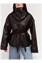 Belted Faux Leather Jacket - 2