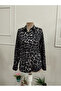 Women's long sleeve leopard print modal shirt blouse with collar and front button closure - 5