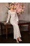 Rochie de ocazie, crem - 5