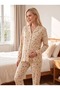 Interlock Buttoned Maternity and Postpartum Long Sleeve Pajama Set 1354-01 - 2