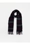 Navy Blue Plaid Patterned Men's Scarf