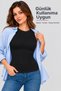 Women's Zero Sleeve Badi Undershirt T-Shirt (Tutku Authorized Seller) 94% Cotton 6% Elastane 3 Pieces – Black - 4