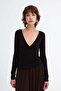 Double-Breasted Collar Long Sleeve Blouse B1185