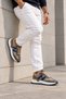 Sandria Brown Leather and Suede Detailed Thick Sole Men's Sneakers Shoes