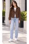 Women's Brown Epaulet Buttoned Lined Short Trench Coat - 3