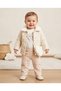 4-Piece Quilted Floral Baby Girl Set 6-9 Months 9-12 Months 12-18 Months Newborn Baby Set Jacket+Long-Sleeved Snap-On Bodysuit+Pants+Bag Baby Girl Set