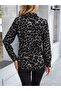Women's long sleeve leopard print modal shirt blouse with collar and front button closure - 4