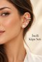5-Piece Pearl Earring Set Minimal Pearl Earrings and Gold Earcuff Multiple Ear Combinations