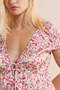 Satin Patterned Short-Sleeved Top - 5