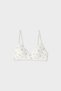 Lightly Lined Cotton Pointelle Patterned Bra