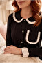 Women's Italian Bamboo Baby Collar Ruffled Chest Pocket Detailed Front Buttoned Long Sleeve Pajama Set - 3