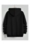 Unisex Mountain Motif Printed Hooded Oversize Sweatshirt - 2