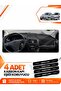 Hyundai Getz (2002-2011) Compatible Front Chest Glove Box Protection Cover Carpet Protector - Black-Grey - Hu021