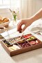 6-Compartment Rectangular Acacia Breakfast Snack Bowl Multi-Functional Serving Tray - 2