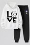 Snoopy Printed 3-Yarn Quality Soft Texture Sweatshirt and Sweatpants Children's Winter Top-Bottom Set