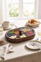 6-Compartment Oval Acacia Breakfast Snack Bowl Multi-Functional Serving Dish - 2