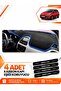 Fiat Punto Evo (2015-2021) Compatible Front Dashboard Protection Cover Carpet - Black-Blue - Fi017