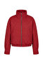 Square Pattern Zipper Jacket-Red Red