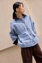 Ribbed Collar, Pocketed, Button Closure Velvet Coat - 4